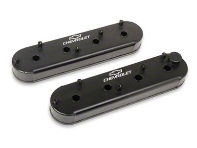 Holley LS Track Series Valve Covers; Satin Black (97-13 Corvette C5 & C6, Excluding ZR1)