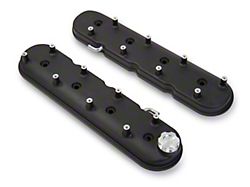 Holley LS Valve Covers; Satin Black (97-13 Corvette C5 & C6, Excluding ZR1)