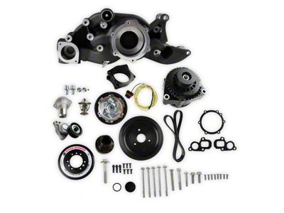 Holley Mid-Mount Race Accessory Drive System Kit; Black (14-19 Corvette C7, Excluding ZR1)