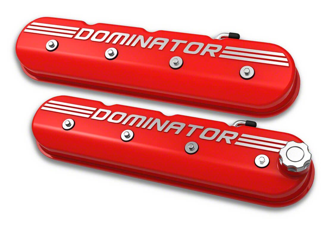 Holley Corvette Tall LS Dominator Valve Covers; Gloss Red 241-121 (97 ...