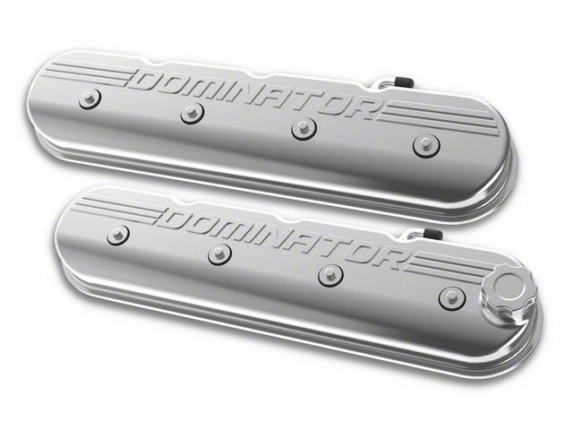 Holley Tall LS Dominator Valve Covers; Polished (97-13 Corvette C5 & C6, Excluding ZR1)
