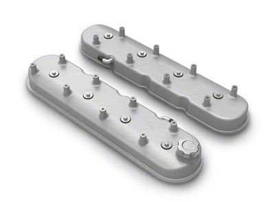 Holley Tall LS Valve Covers; Natural (97-13 Corvette C5 & C6, Excluding ZR1)