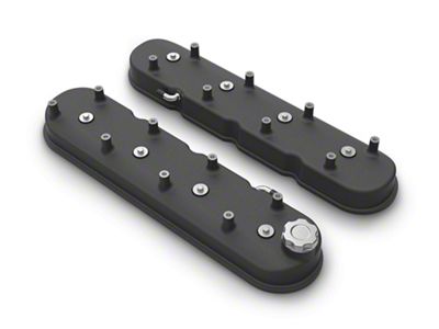 Holley Tall LS Valve Covers; Satin Black (97-13 Corvette C5 & C6, Excluding ZR1)