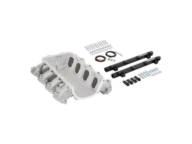 Holley EFI Ultra Lo-Ram Intake Manifold Base and Port Injection Fuel Rails; Satin (16-24 Camaro LT1, SS)