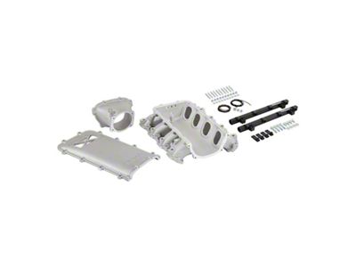 Holley EFI Ultra Lo-Ram Intake Manifold Kit and Port Injection Fuel Rails; Satin (16-24 Camaro LT1, SS)