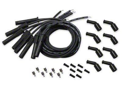 Holley EFI Universal Cut-to-Fit Spark Plug Wire Set; Black/Black Boots (98-15 V8 Camaro)