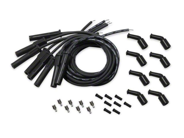 Holley EFI Universal Cut-to-Fit Spark Plug Wire Set; Black/Black Boots (98-15 V8 Camaro)