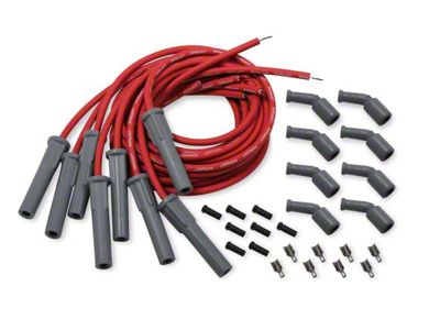 Holley EFI Universal Cut-to-Fit Spark Plug Wire Set; Red/Gray Boots (98-15 V8 Camaro)