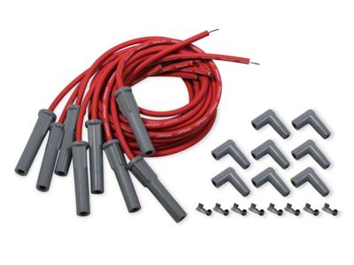 Holley EFI Universal Cut-to-Fit Spark Plug Wire Set; Red/Gray Boots (98-15 V8 Camaro)