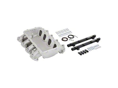 Holley EFI Lo-Ram Intake Manifold Base and Port Injection Fuel Rails; Black (14-24 Corvette C7 & C8, Excluding ZR1)