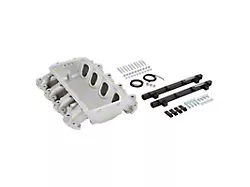Holley EFI Lo-Ram Intake Manifold Base and Port Injection Fuel Rails; Satin (14-24 Corvette C7 & C8, Excluding ZR1)