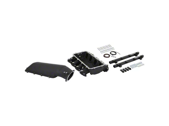 Holley EFI Lo-Ram Intake Manifold Kit and Port Injection Fuel Rails; Black (14-24 Corvette C7 & C8, Excluding ZR1)