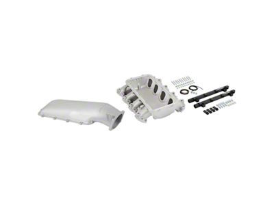 Holley EFI Lo-Ram Intake Manifold Kit and Port Injection Fuel Rails; Satin (14-24 Corvette C7 & C8, Excluding ZR1)