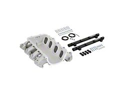 Holley EFI Ultra Lo-Ram Intake Manifold Base and Port Injection Fuel Rails; Satin (14-26 Corvette C7 & C8, Excluding ZR1)