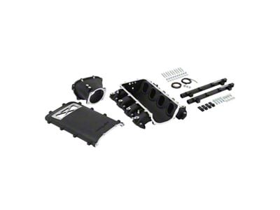 Holley EFI Ultra Lo-Ram Intake Manifold Kit and Port Injection Fuel Rails; Black (14-24 Corvette C7 & C8, Excluding ZR1)