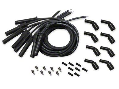 Holley EFI Universal Cut-to-Fit Spark Plug Wire Set; Black/Black Boots (97-13 Corvette C5 & C6)