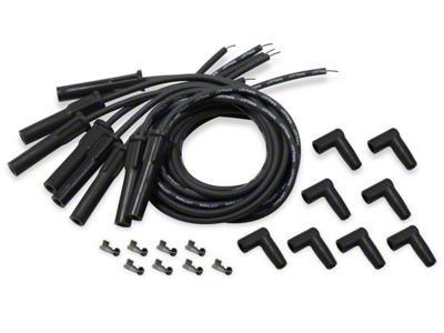 Holley EFI Universal Cut-to-Fit Spark Plug Wire Set; Black/Black Boots (97-13 Corvette C5 & C6)