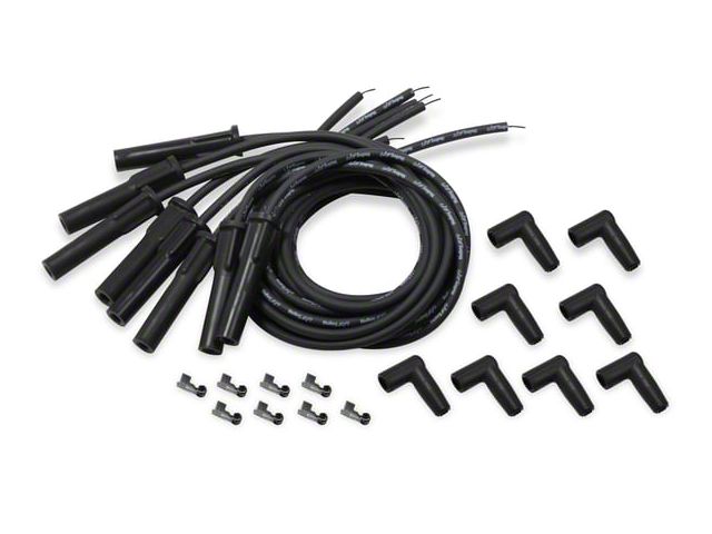 Holley EFI Universal Cut-to-Fit Spark Plug Wire Set; Black/Black Boots (97-13 Corvette C5 & C6)