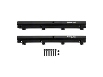 Holley EFI Hi-Ram/Ultra Lo-Ram Intake Manifold Fuel Rail Kit; Black (11-23 Mustang GT, GT350)