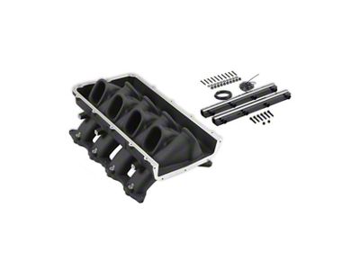 Holley EFI Ultra Lo-Ram Intake Manifold Base; Front Feed; Black (11-23 Mustang GT, GT350)