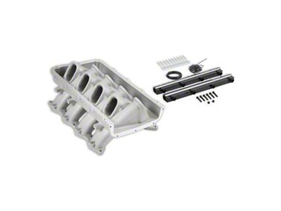 Holley EFI Ultra Lo-Ram Intake Manifold Base; Front Feed; Satin (11-23 Mustang GT, GT350)