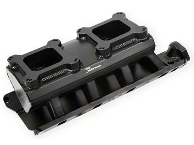 Holley 289/302 Small Block Single Plane Dual Quad Carbureted Intake Manifold; Black (79-95 5.0L Mustang)