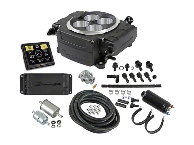 Holley Sniper 2 EFI with Inline Pump and PDM; Black (Universal; Some Adaptation May Be Required)
