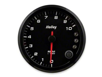 Holley 3-3/8-Inch Analog-Style Tachometer; 0-10K; Black (Universal; Some Adaptation May Be Required)