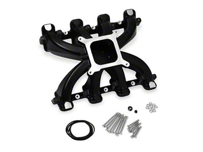 Holley GM LS3/L92 Single Plane Carbureted Intake Manifold; Black (10-15 Camaro SS)