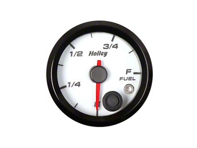 Holley 2-1/16-Inch Analog Style Fuel Level Gauge; White (Universal; Some Adaptation May Be Required)