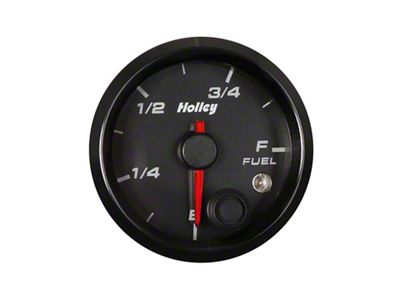 Holley 2-1/16-Inch Analog Style Fuel Level Gauge; Black (Universal; Some Adaptation May Be Required)