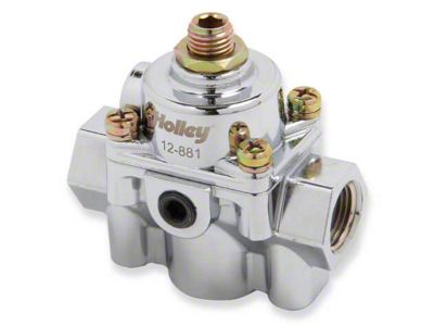 Holley Diecast Bypass Style Carbureted Fuel Pressure Regulator; Chrome