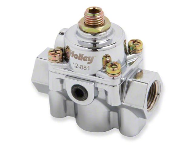 Holley Diecast Bypass Style Carbureted Fuel Pressure Regulator; Chrome