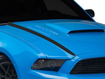 SEC10 Hood Accent Decal; Matte Black (13-14 Mustang)