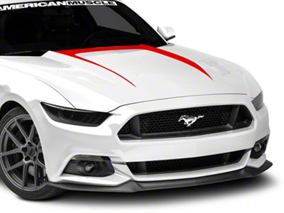 SEC10 Hood Graphic Decal; Red (15-17 Mustang GT, EcoBoost, V6)