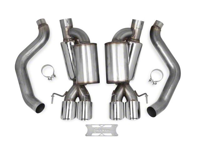 Hooker BlackHeart Axle-Back Exhaust System with Polished Tips (2008 6.2L Corvette C6 w/o NPP Dual Mode Exhaust)