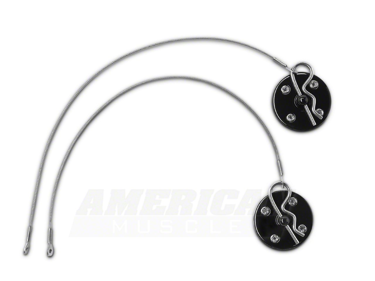 Universal Hood Pin Kit - Satin Finish With 3M Adhesive (Left Side Appearance)