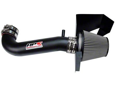 HPS Shortram Cold Air Intake; Wrinkle Black (11-17 5.7L HEMI Challenger w/o Shaker Hood)