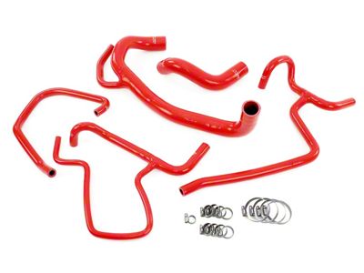 HPS Silicone Radiator and Heater Coolant Hose Kit; Red (11-14 6.4L HEMI Challenger)