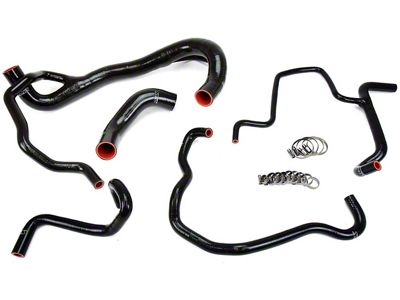 HPS Silicone Radiator and Heater Coolant Hose Kit; Black (15-18 6.4L HEMI Challenger)