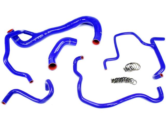 HPS Silicone Radiator and Heater Coolant Hose Kit; Blue (15-18 6.4L HEMI Challenger)