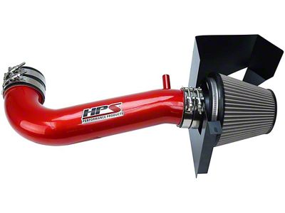 HPS Shortram Cold Air Intake; Red (11-17 5.7L HEMI Charger w/o Shaker Hood)