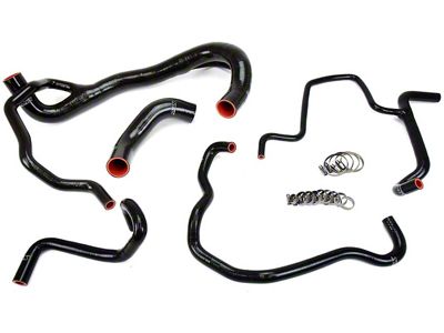 HPS Silicone Radiator and Heater Coolant Hose Kit; Black (15-18 6.4L HEMI Charger)