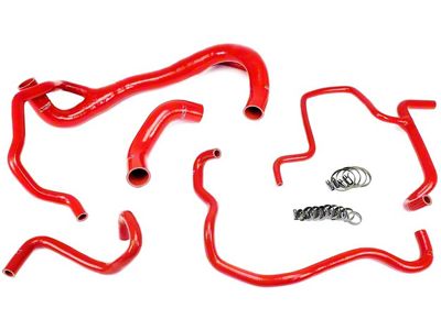 HPS Silicone Radiator and Heater Coolant Hose Kit; Red (15-18 6.4L HEMI Charger)