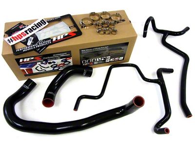 HPS Silicone Radiator and Heater Coolant Hose Kit; Black (2010 6.1L HEMI Charger)