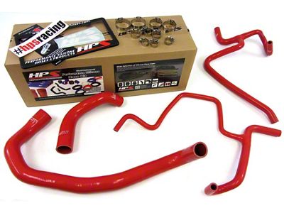 HPS Silicone Radiator and Heater Coolant Hose Kit; Red (06-10 5.7L HEMI Charger)