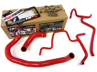 HPS Silicone Radiator and Heater Coolant Hose Kit; Red (2010 6.1L HEMI Charger)