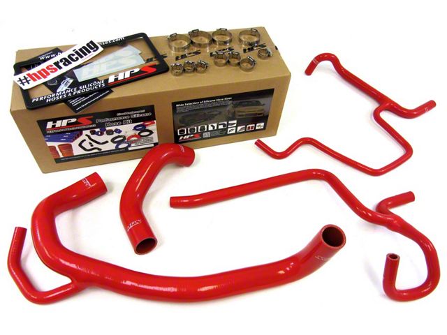 HPS Silicone Radiator and Heater Coolant Hose Kit; Red (12-13 6.4L HEMI Charger)