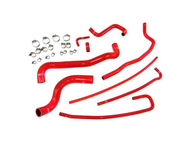 HPS Silicone Radiator and Heater Coolant Hose Kit; Red (97-04 Corvette C5)