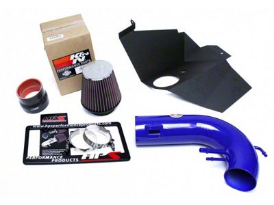 HPS Shortram Cold Air Intake; Blue (15-17 Mustang GT)